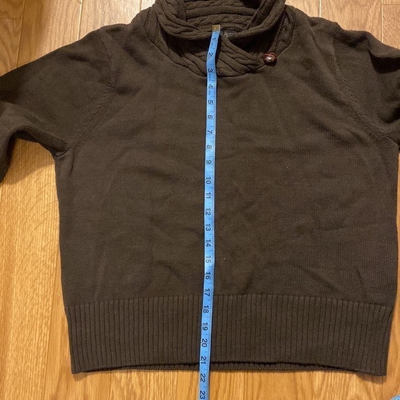 Jeanne Pierre Women’s Cotton Brown Cowl Neck Long Sleeve Sweater Ribbed Cuffs XL - Picture 4 of 8